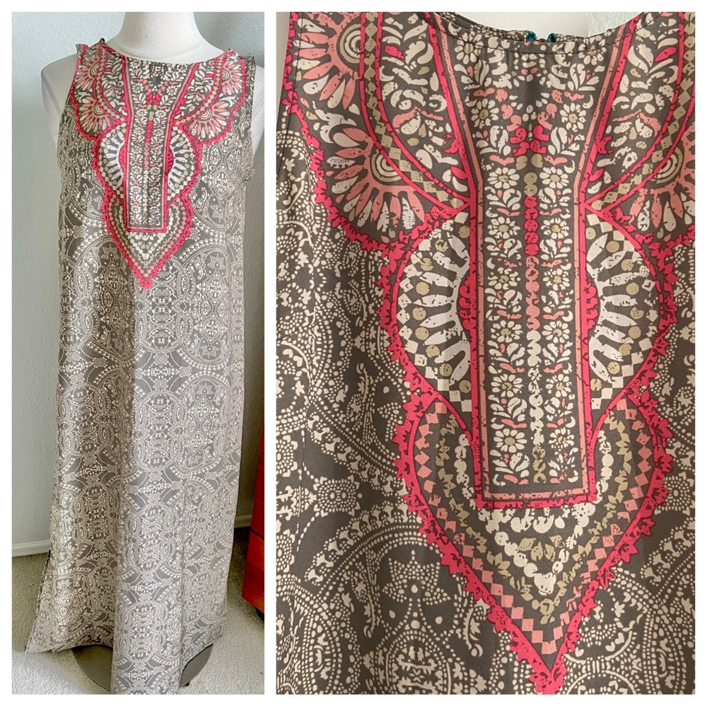 NWT Stella Morgan Maxi Dress Coral Khaki US4 UK8